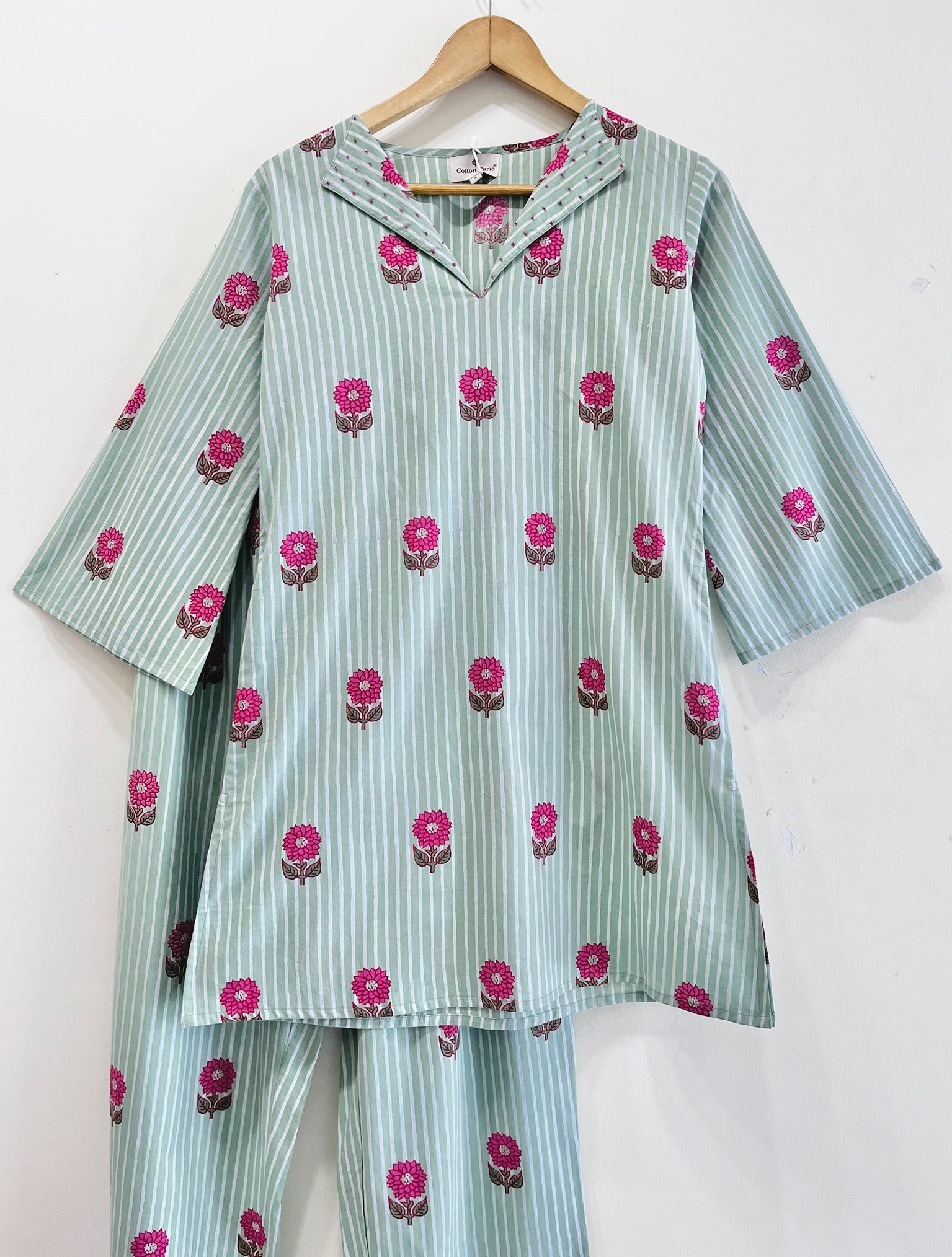 Mint Blossom Cotton Co-ord Set