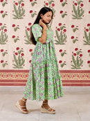 Gardenia: Floral Cotton Tiered Dress