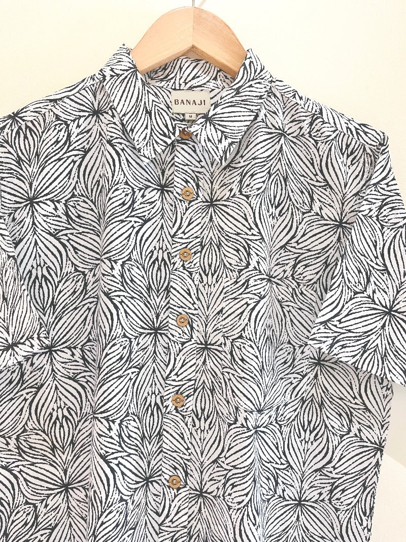 COTTON BLOCK PRINTED HALF SLEEVE SHIRT