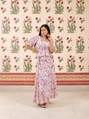Maia Habotai Silk Top & Skirt Set, Cloudbrush