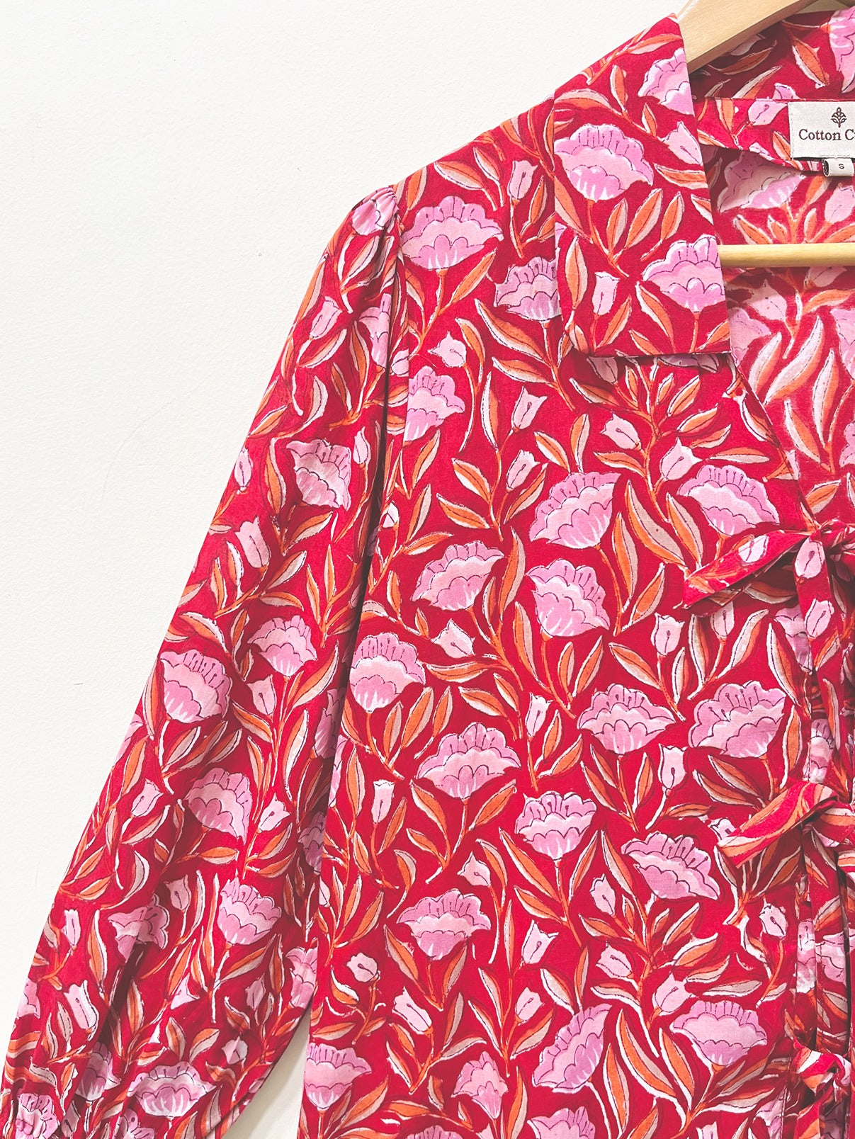 Ruby Leaf Block Printed Short Top