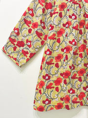 Sunlit Poppy Grove Block Printed Top