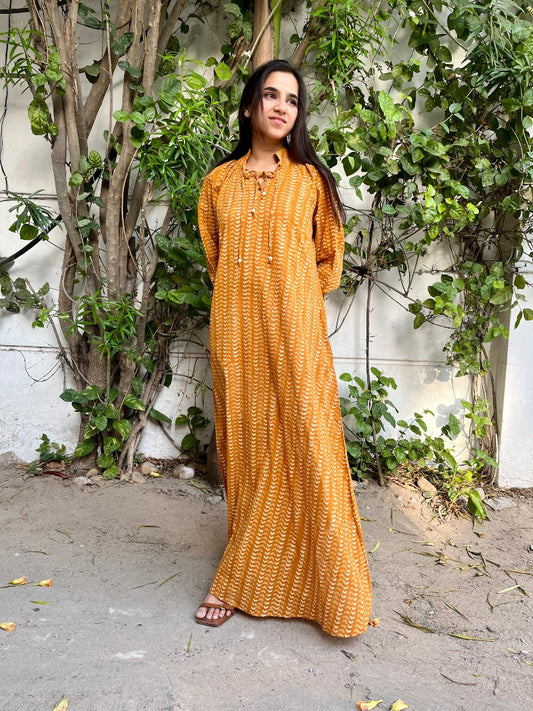 Dabu Printed Kaftan Dress