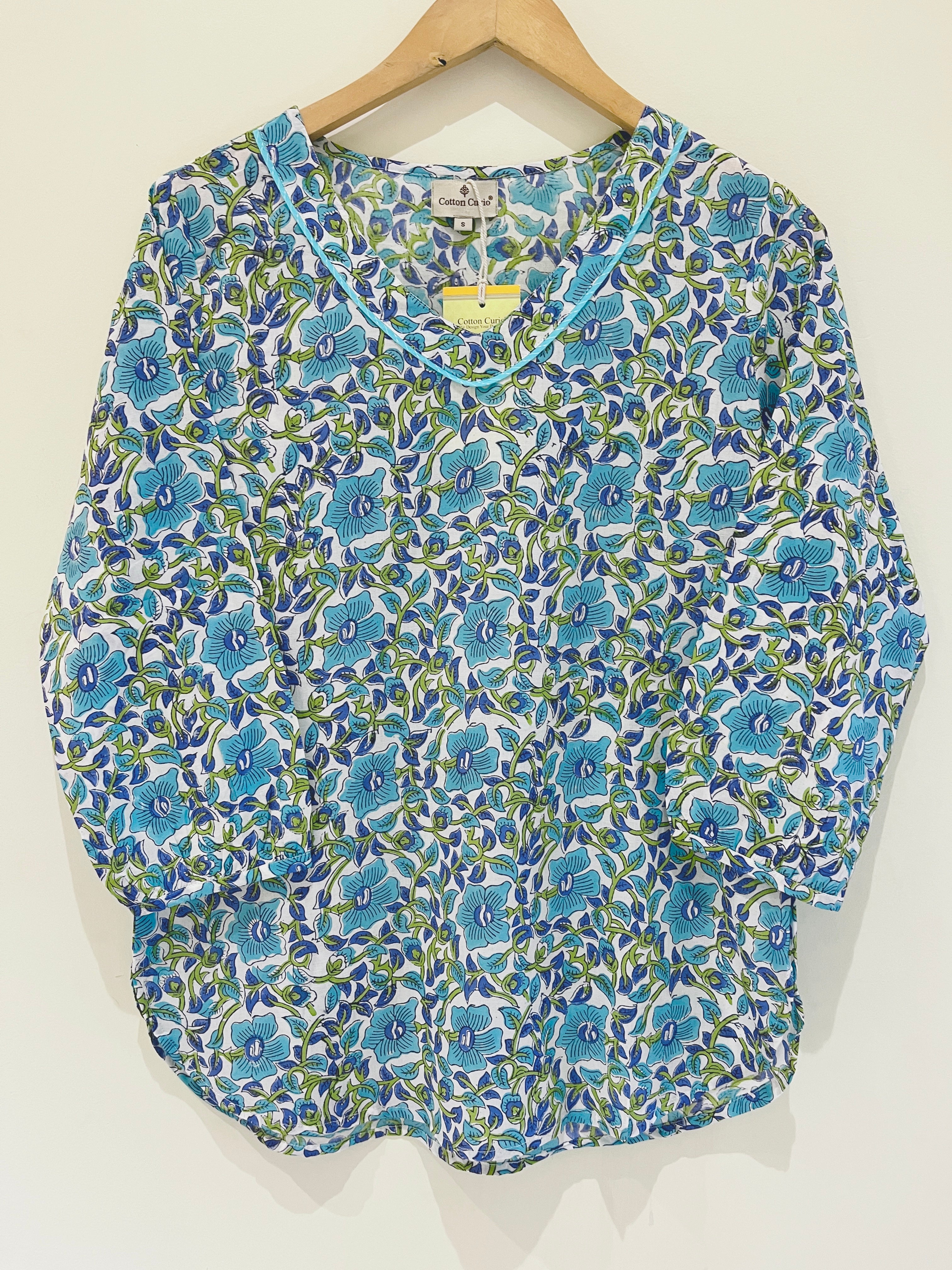Block Printed Cotton Short Kurti