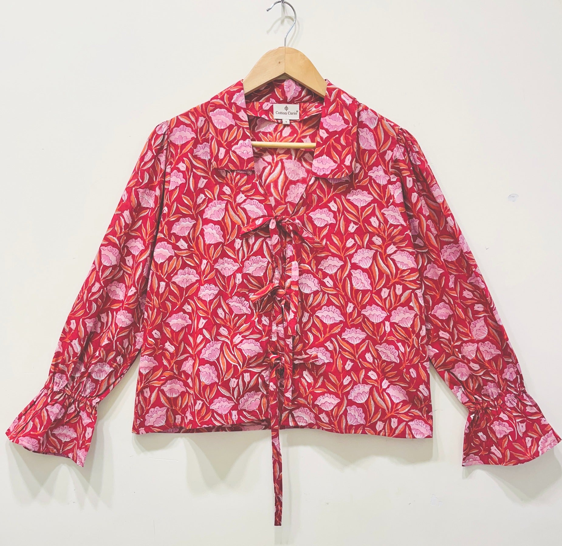Ruby Leaf Block Printed Short Top