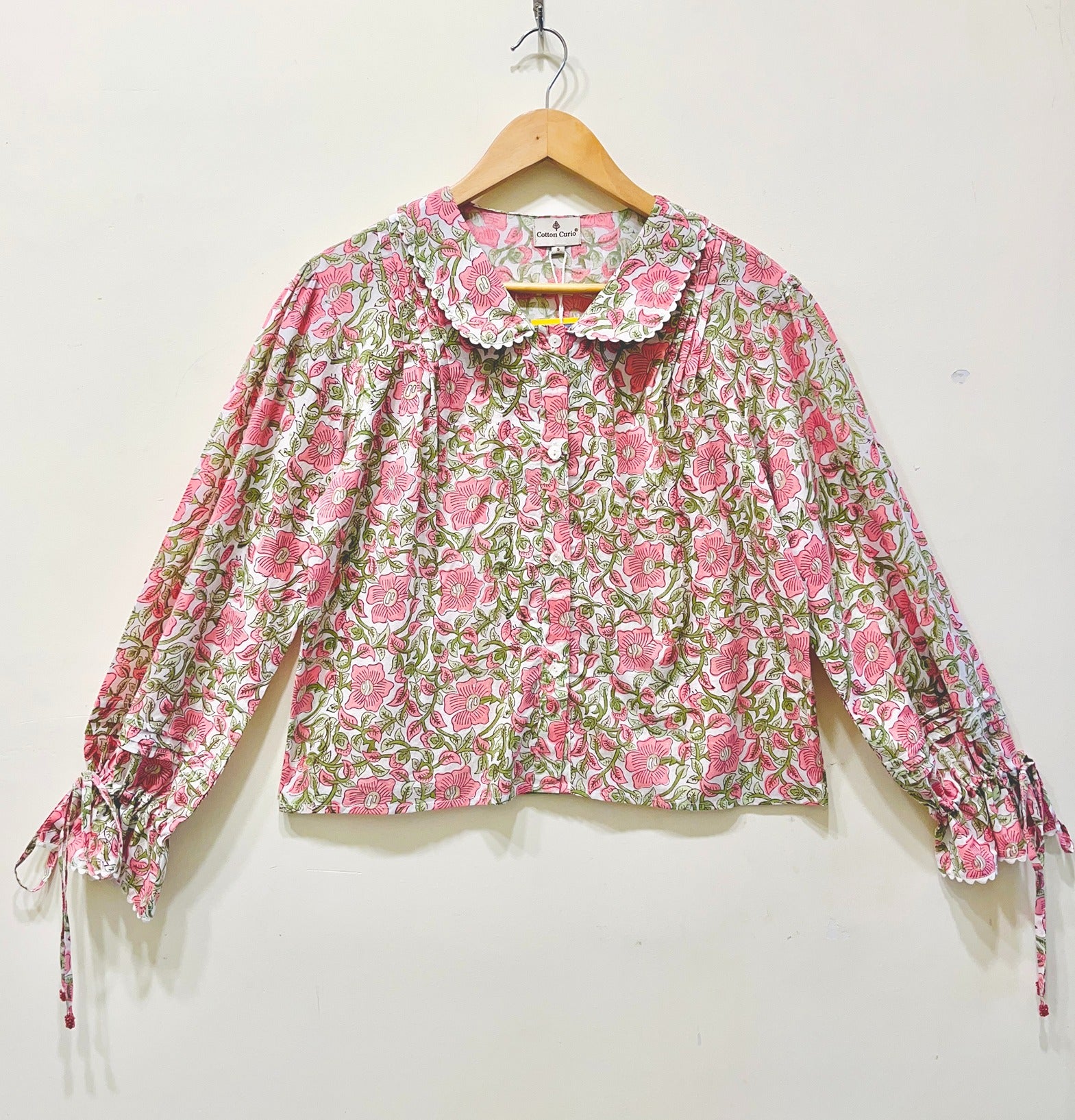 Lace Block Printed Cotton Short Top