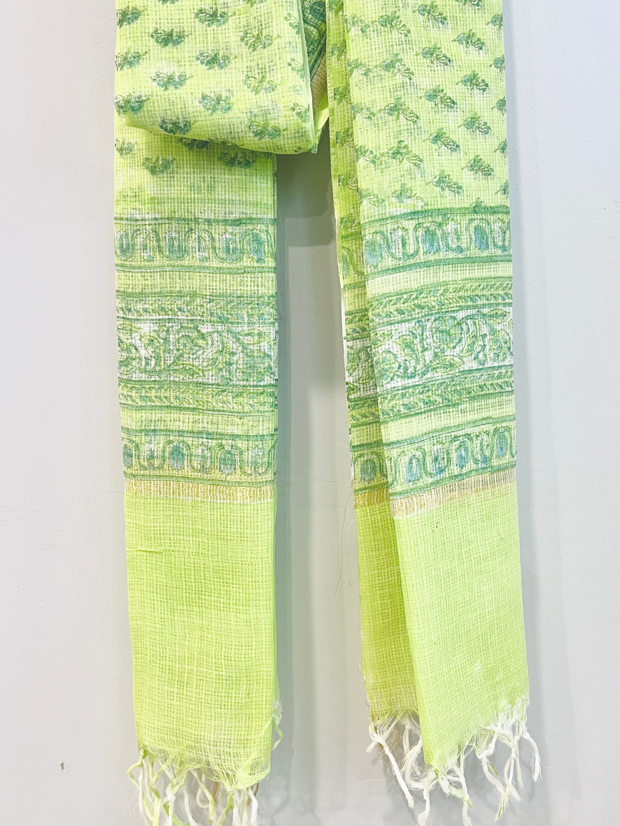 Block Printed Kota Doria Dupatta