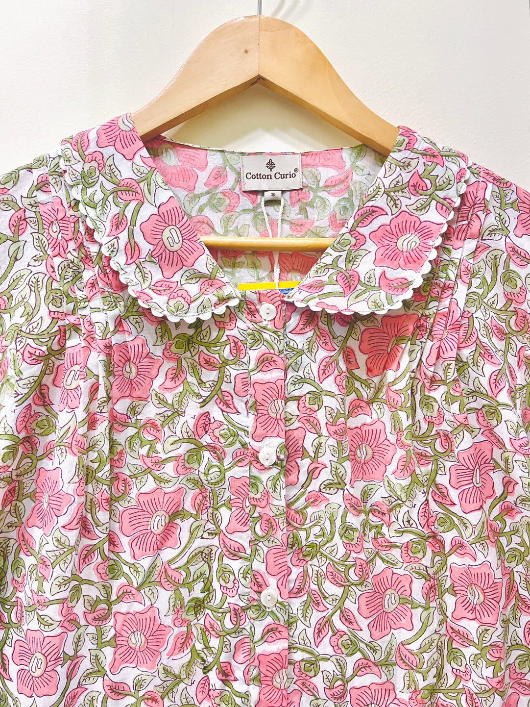 Lace Block Printed Cotton Short Top