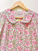 Lace Block Printed Cotton Short Top