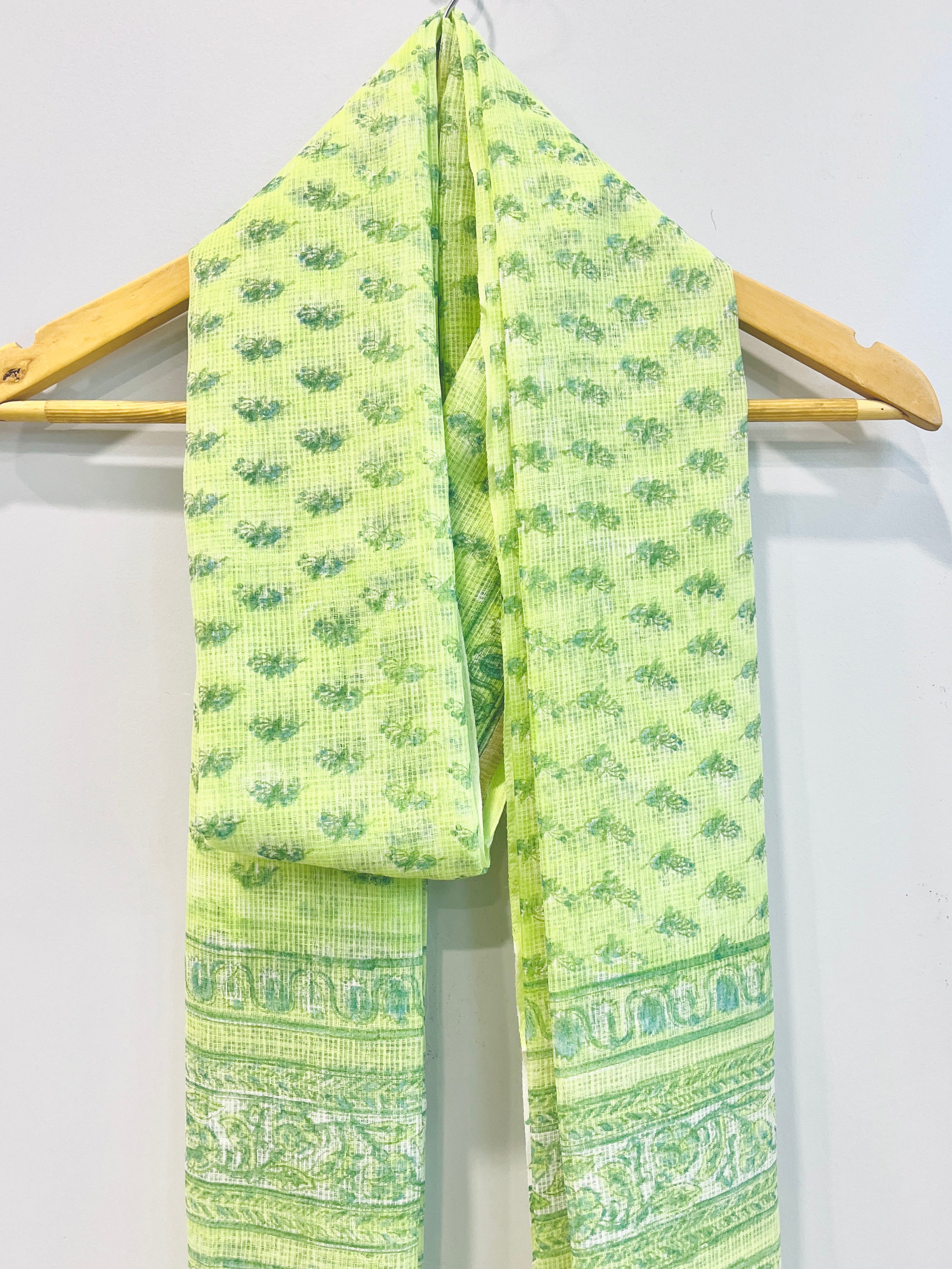 Block Printed Kota Doria Dupatta