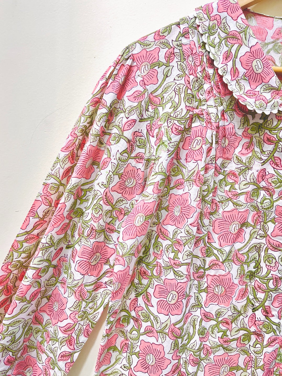 Lace Block Printed Cotton Short Top