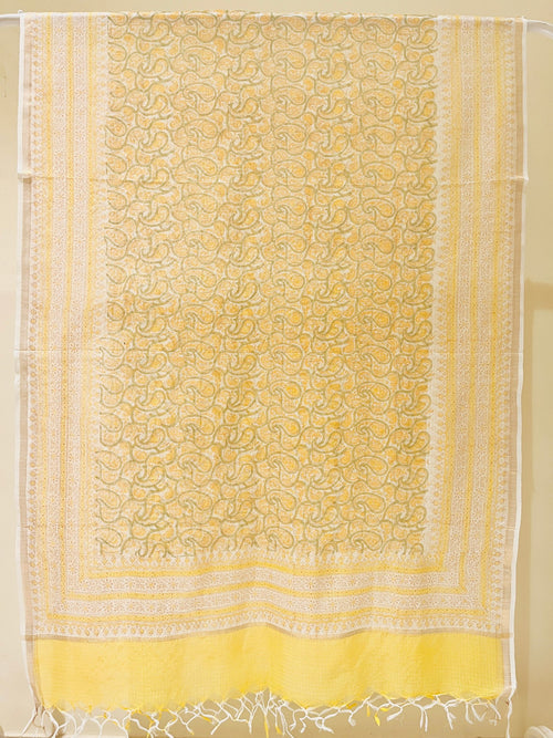 Block Printed Kota Doria Dupatta