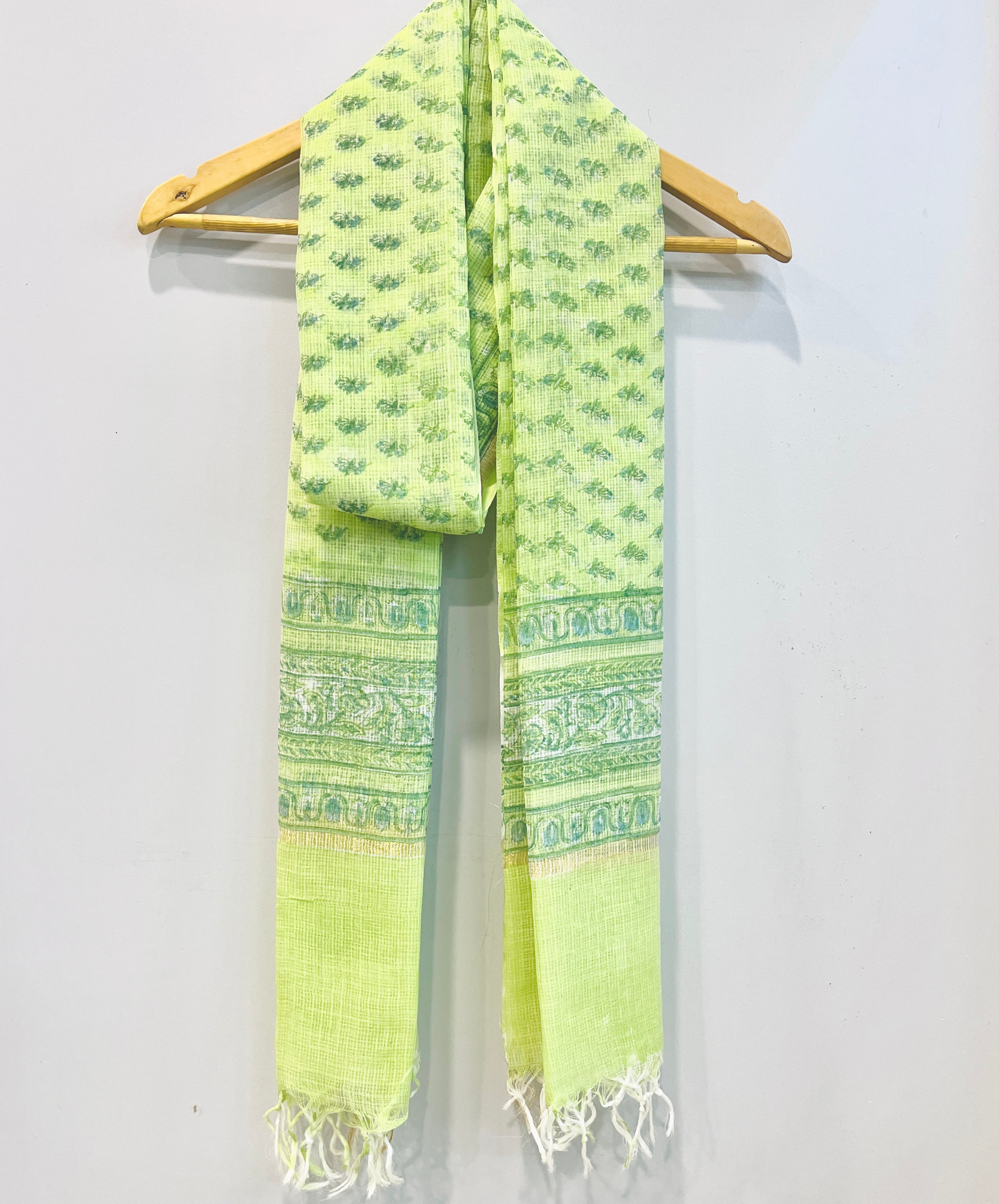 Block Printed Kota Doria Dupatta