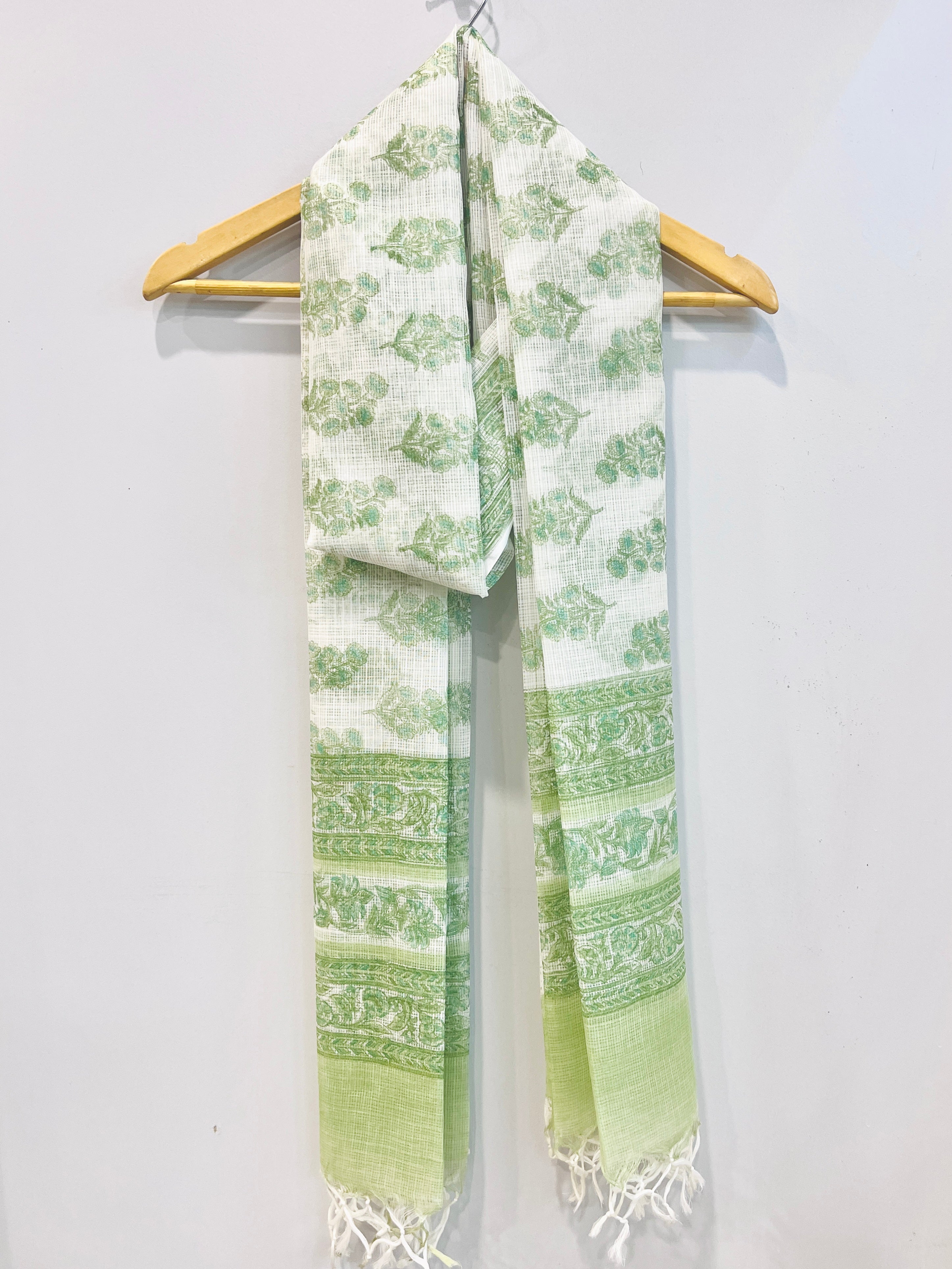Block Printed Kota Doria Dupatta