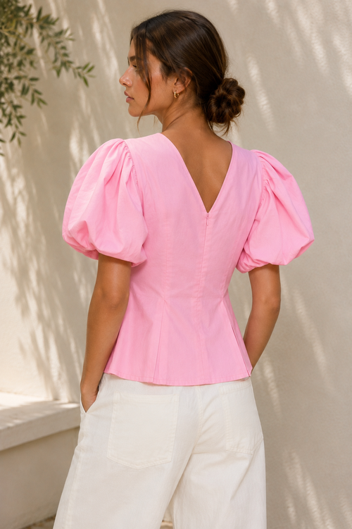 Pink Élan Cotton Short Top