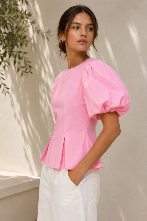 Pink Élan Cotton Short Top