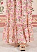 Peachy Floral Printed Dress