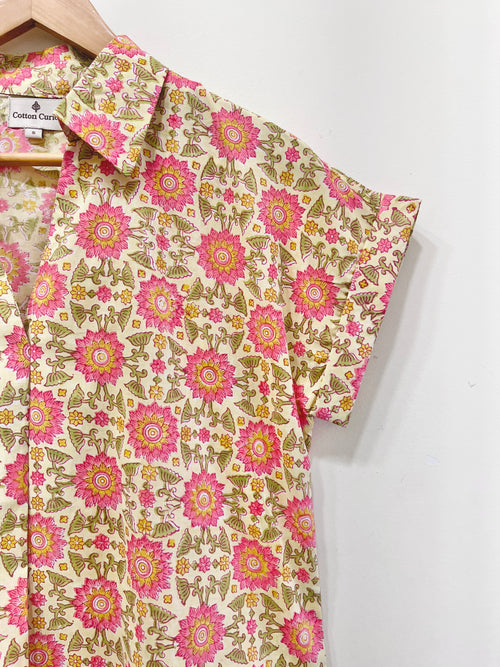 Block Printed Cotton Short Top
