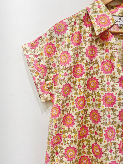 Block Printed Cotton Short Top