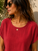Luxe Gauze Relaxed Cotton Short Top