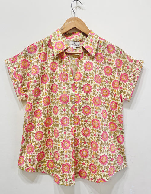 Block Printed Cotton Short Top