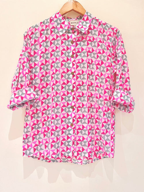 Blush Geometry Cotton Co-Ord Set