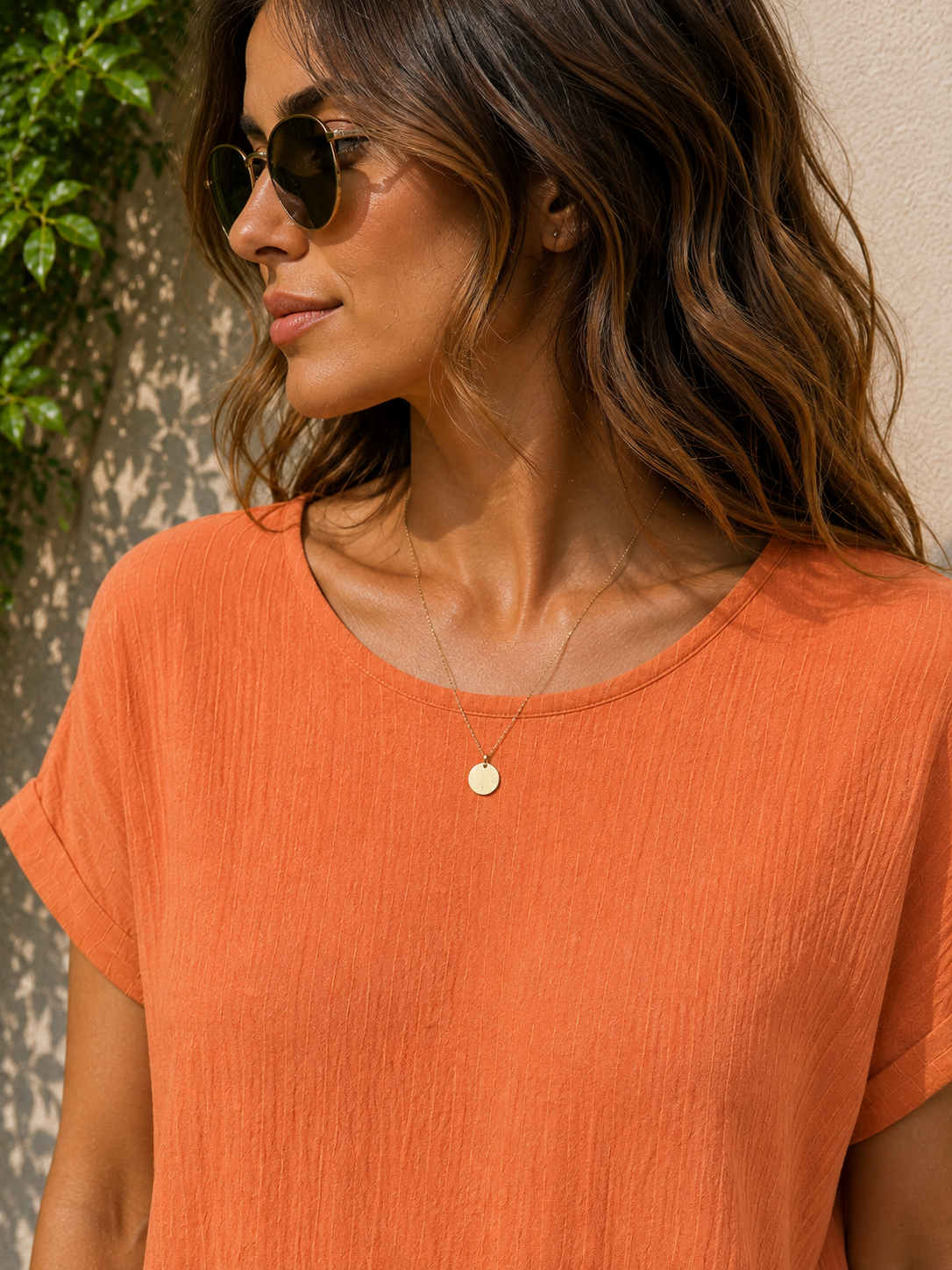Sunset Gauze Relaxed Cotton Short Top