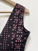Handblock Floral V-Neck Cotton Blouse