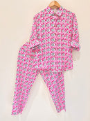 Blush Geometry Cotton Co-Ord Set