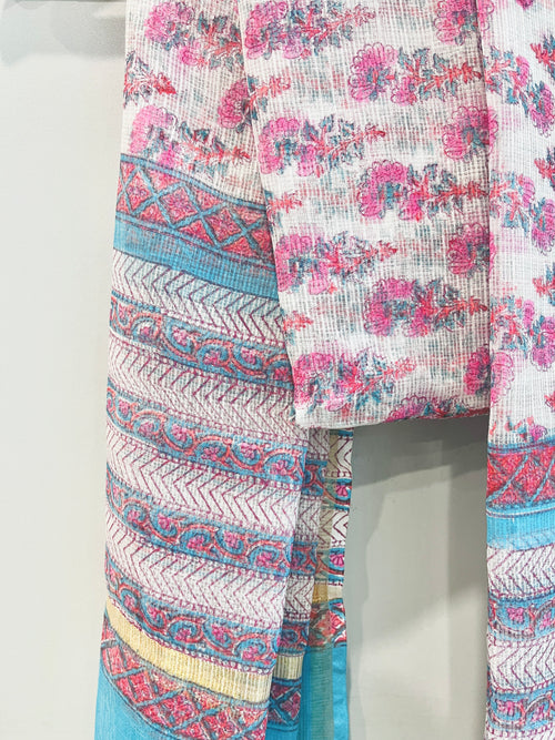 Block Printed Kota Doria Dupatta