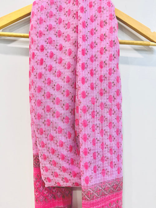 Block Printed Kota Doria Dupatta