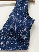 Handblock Floral V-Neck Cotton Blouse