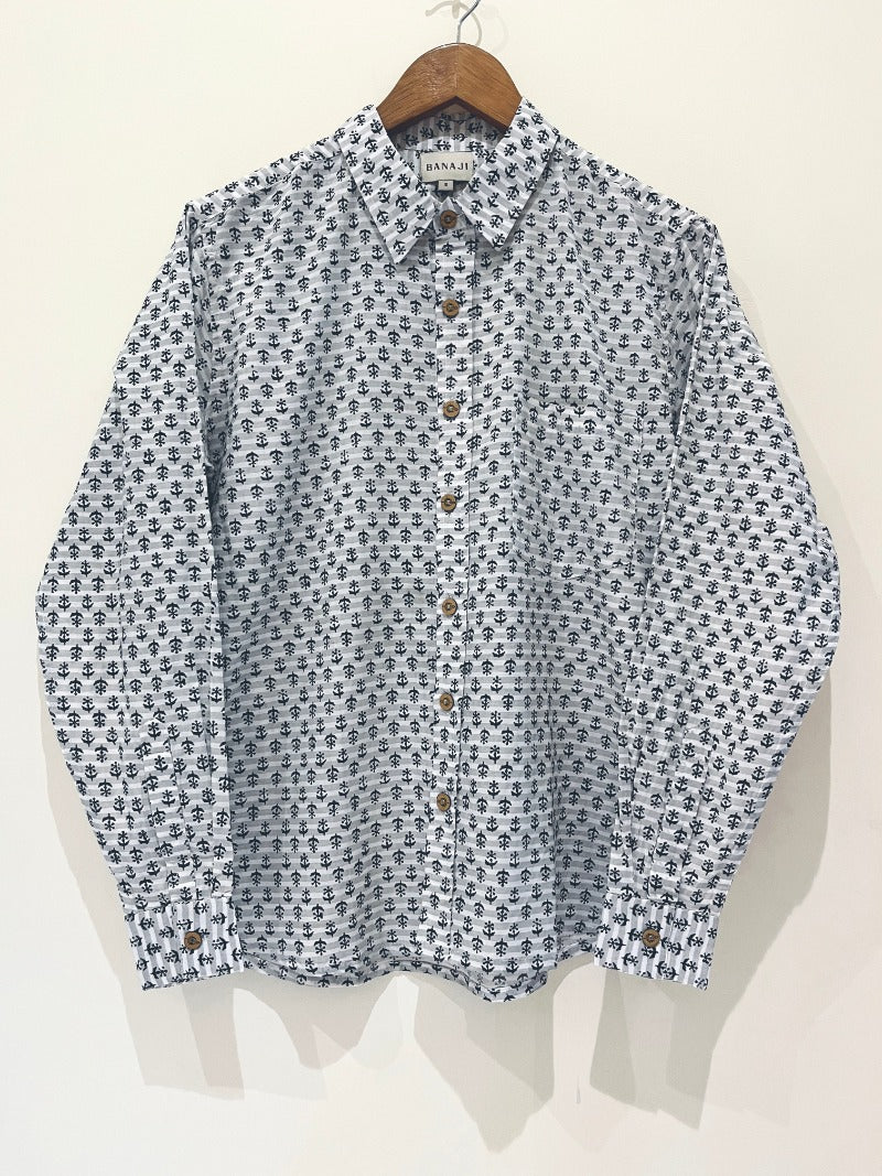 COTTON BLOCK PRINTED FULL SLEEVE SHIRT