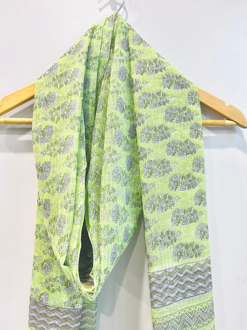 Block Printed Kota Doria Dupatta
