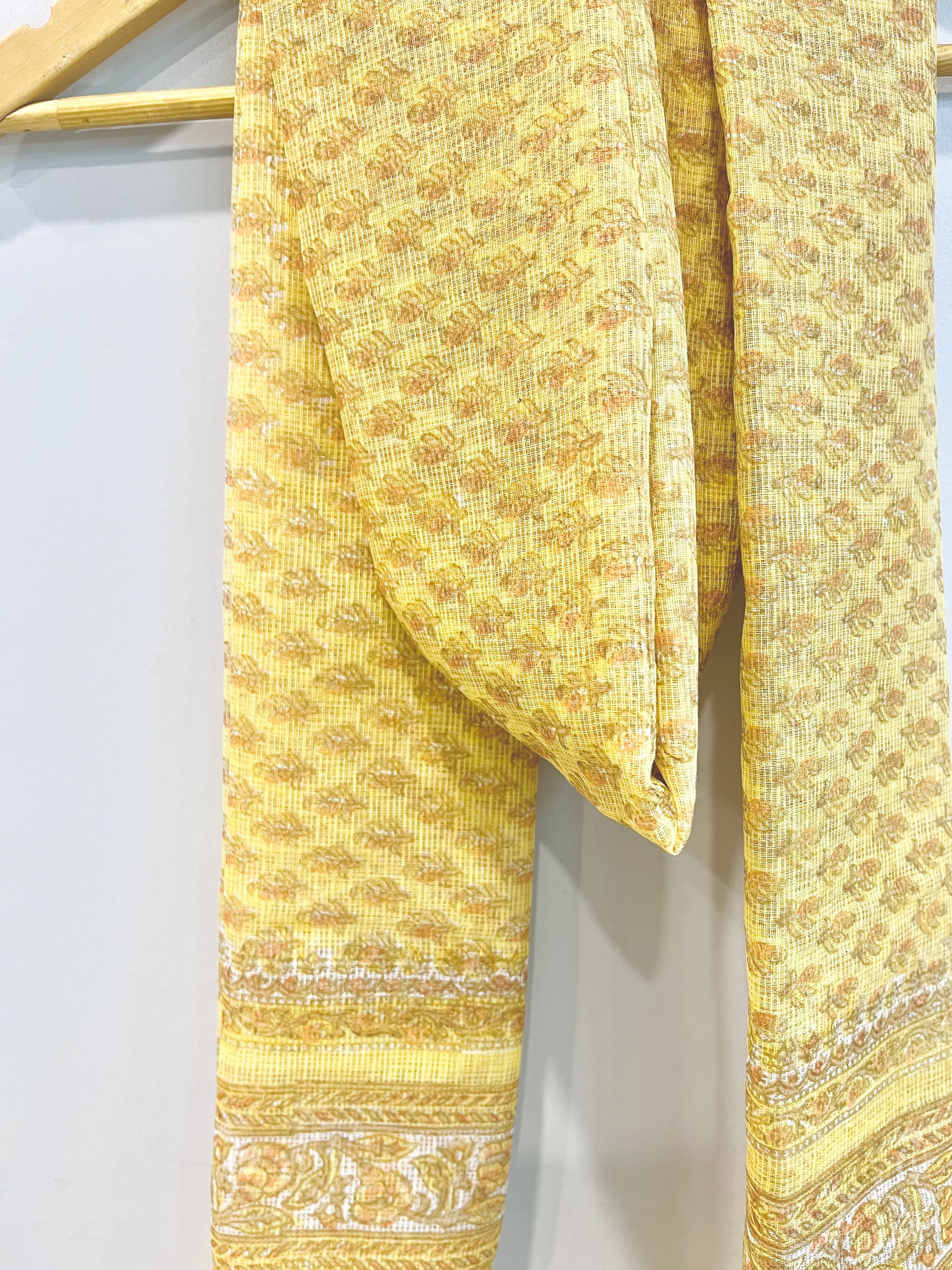 Block Printed Kota Doria Dupatta