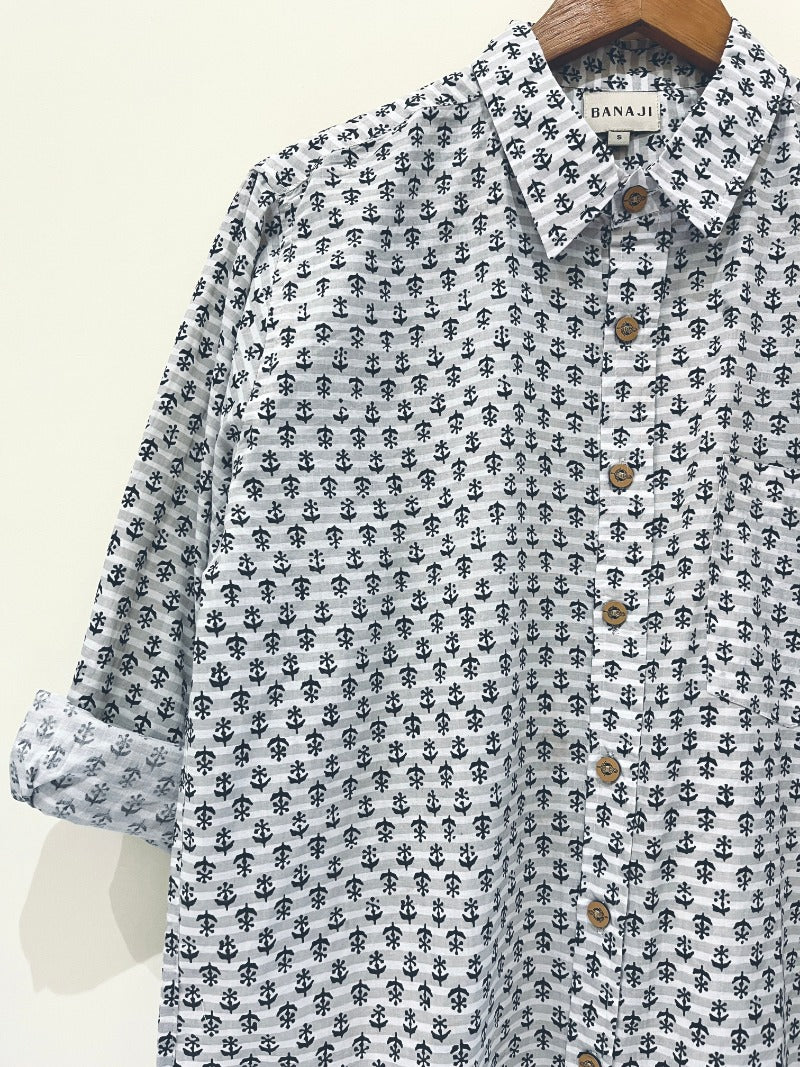 COTTON BLOCK PRINTED FULL SLEEVE SHIRT