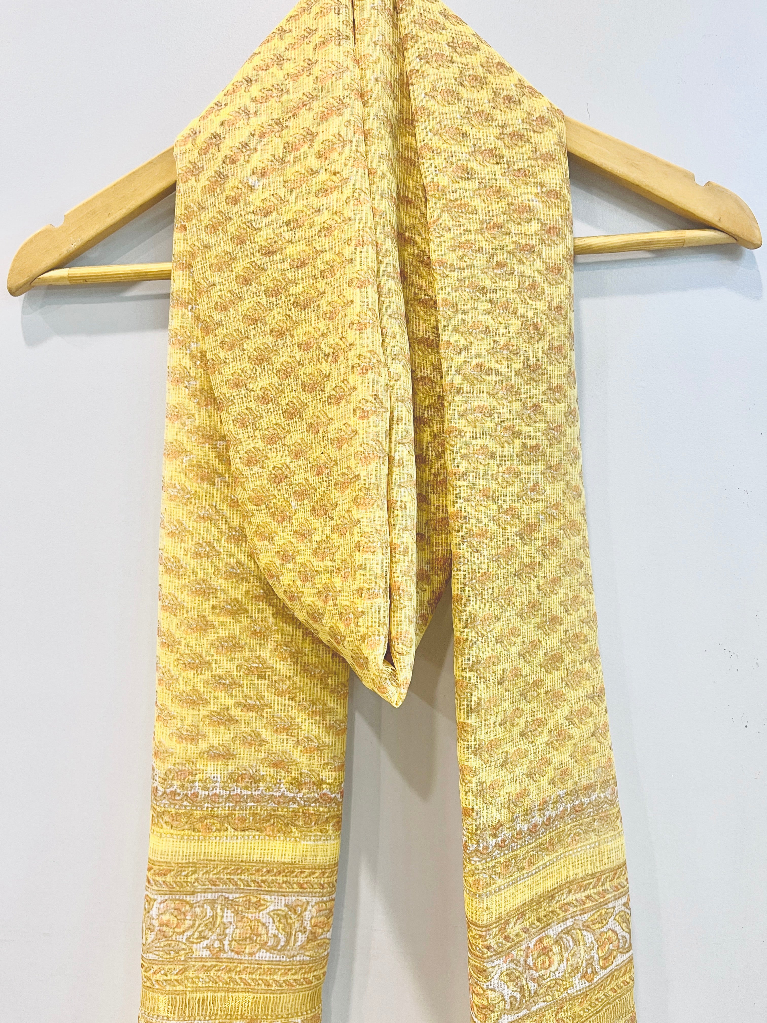 Block Printed Kota Doria Dupatta