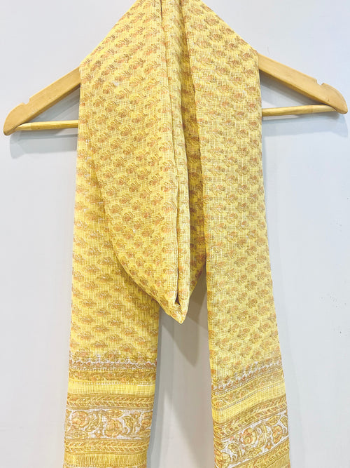 Block Printed Kota Doria Dupatta