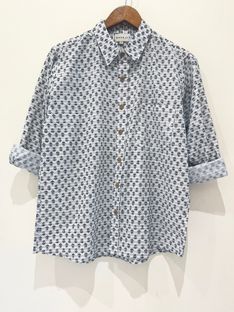 COTTON BLOCK PRINTED FULL SLEEVE SHIRT