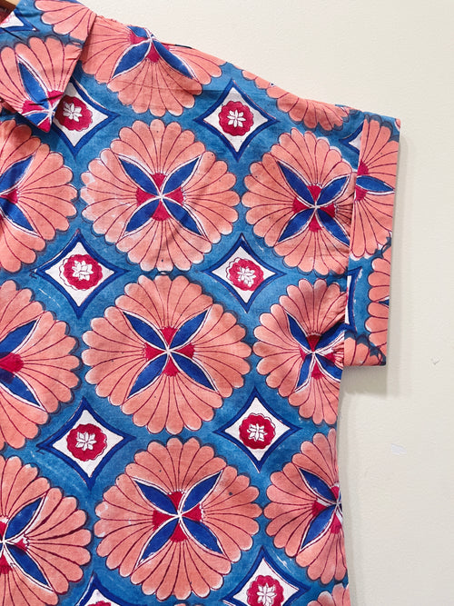 Block Printed Cotton Short Top