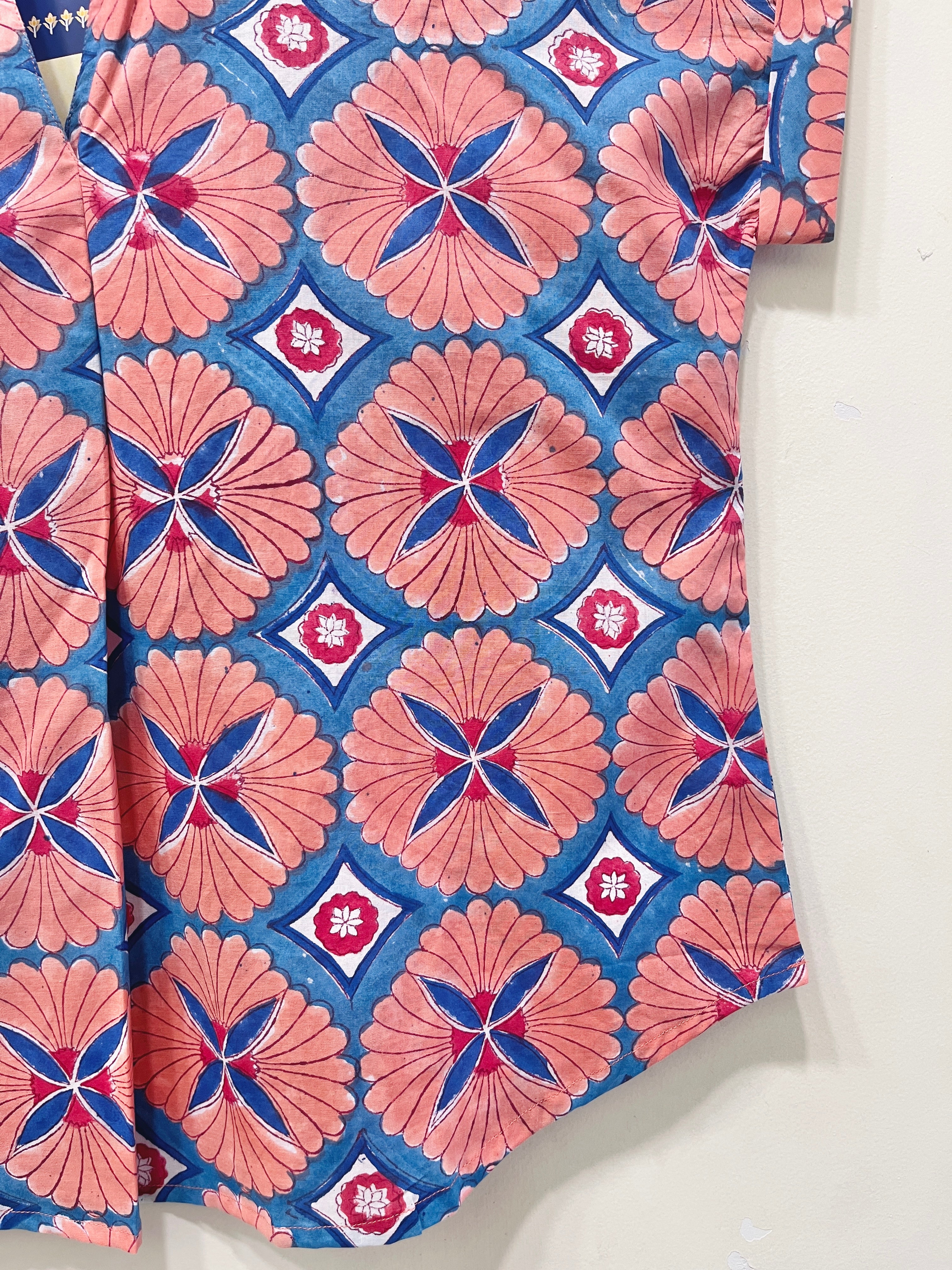 Block Printed Cotton Short Top