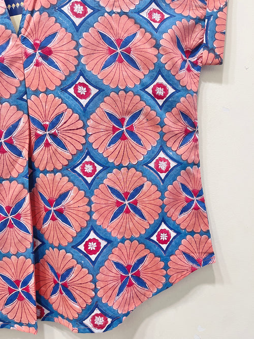 Block Printed Cotton Short Top
