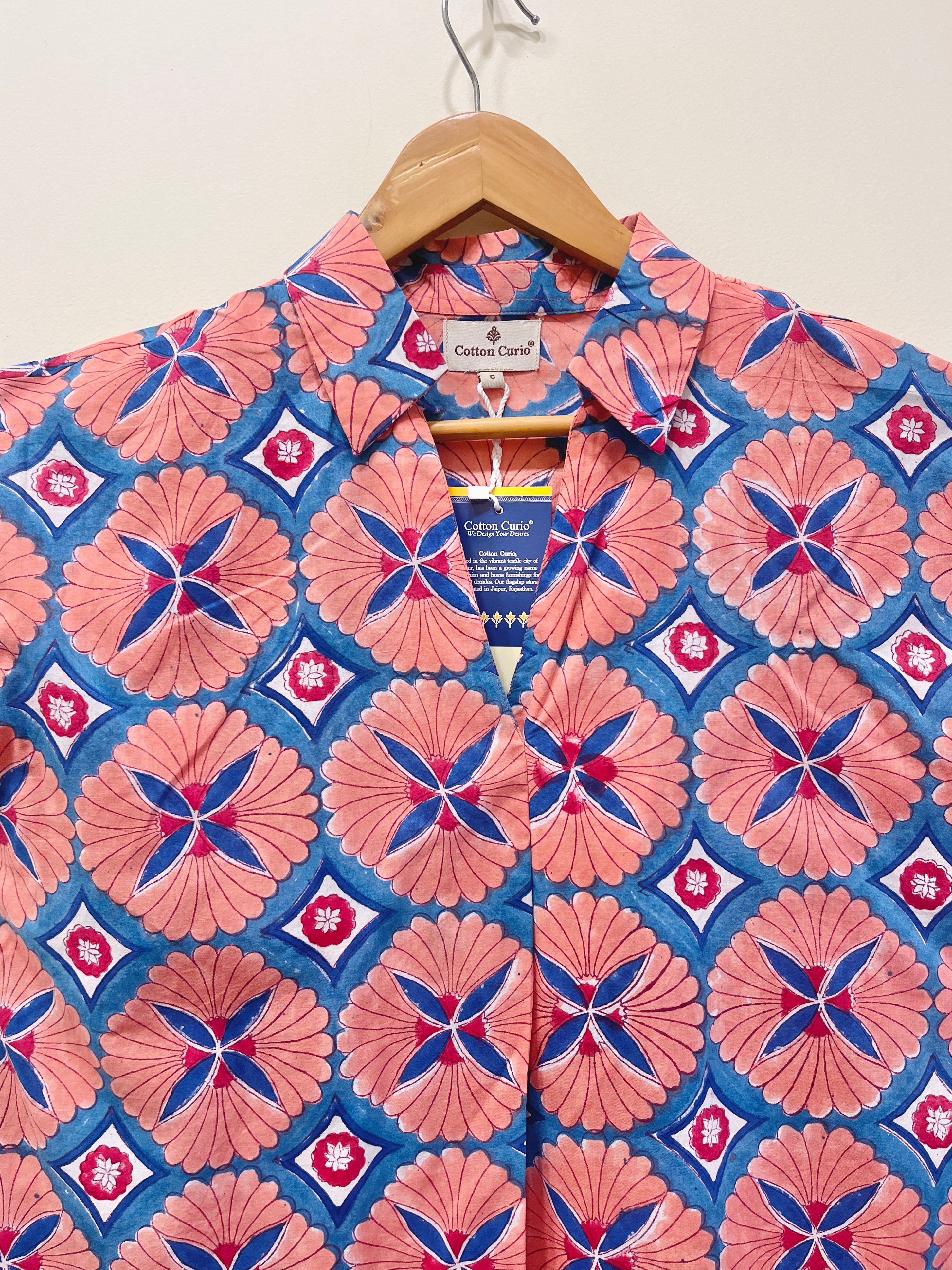 Block Printed Cotton Short Top