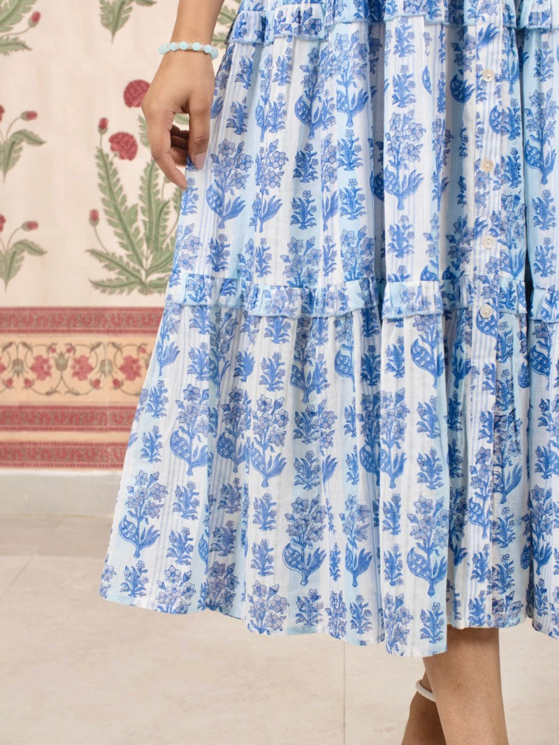Icey Blue Printed Dress