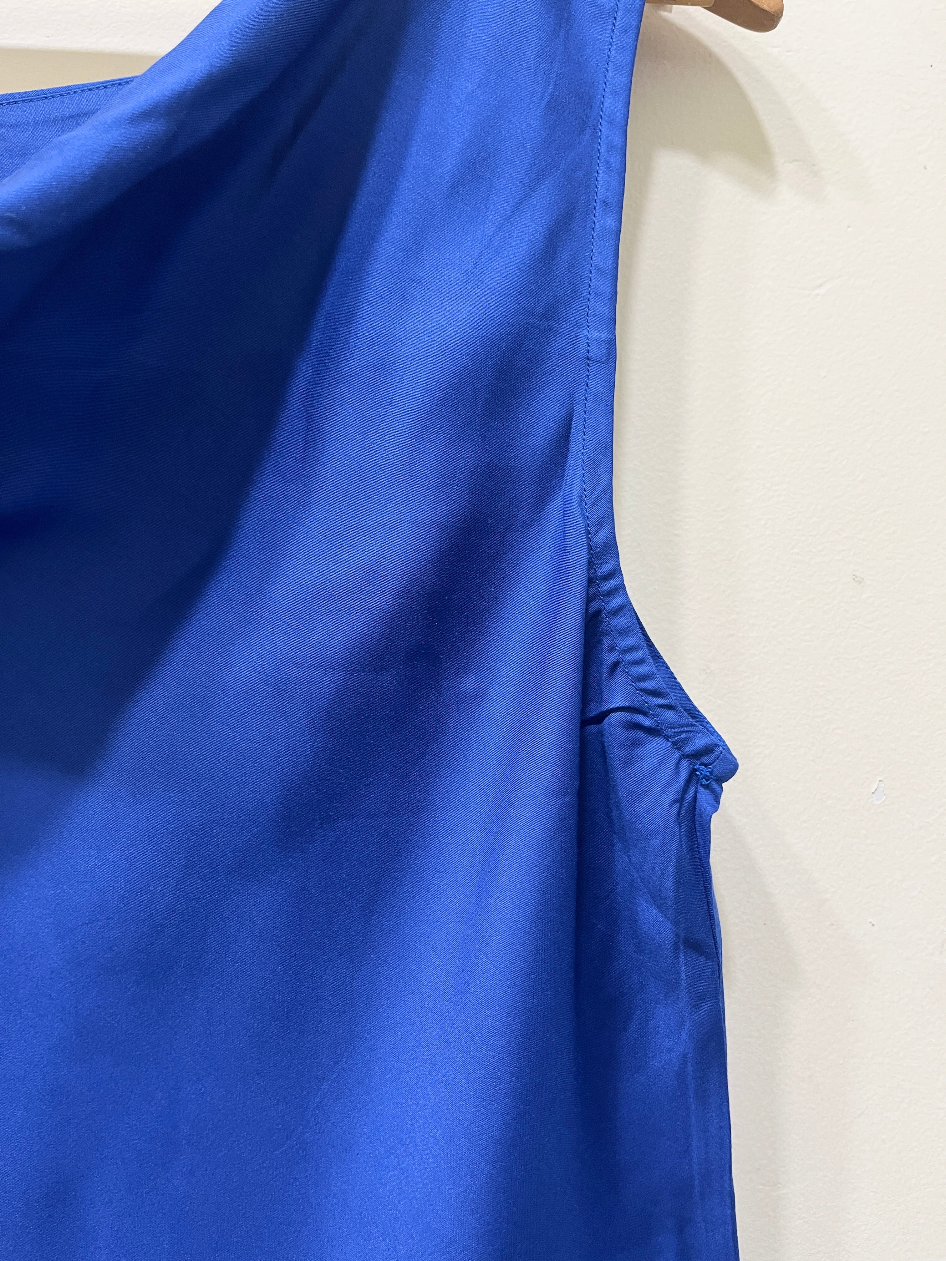 Blue Modal Satin Short Top - Pre Order