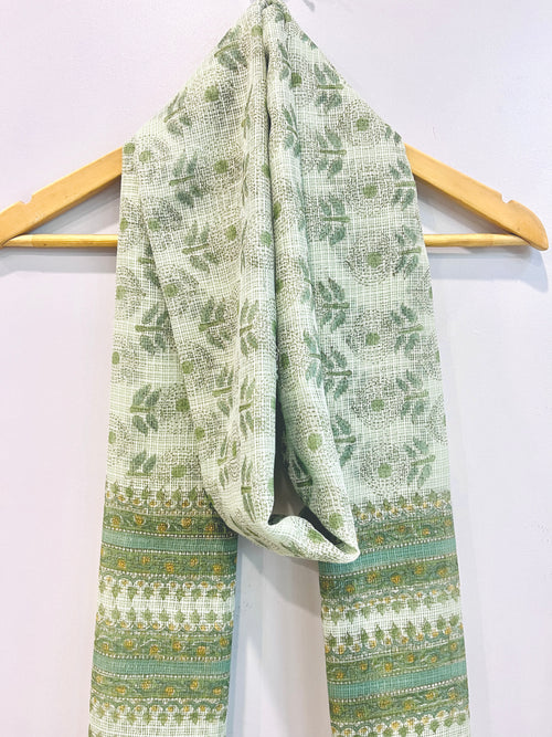 Block Printed Kota Doria Dupatta