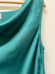 Emerald Satin Drape Top