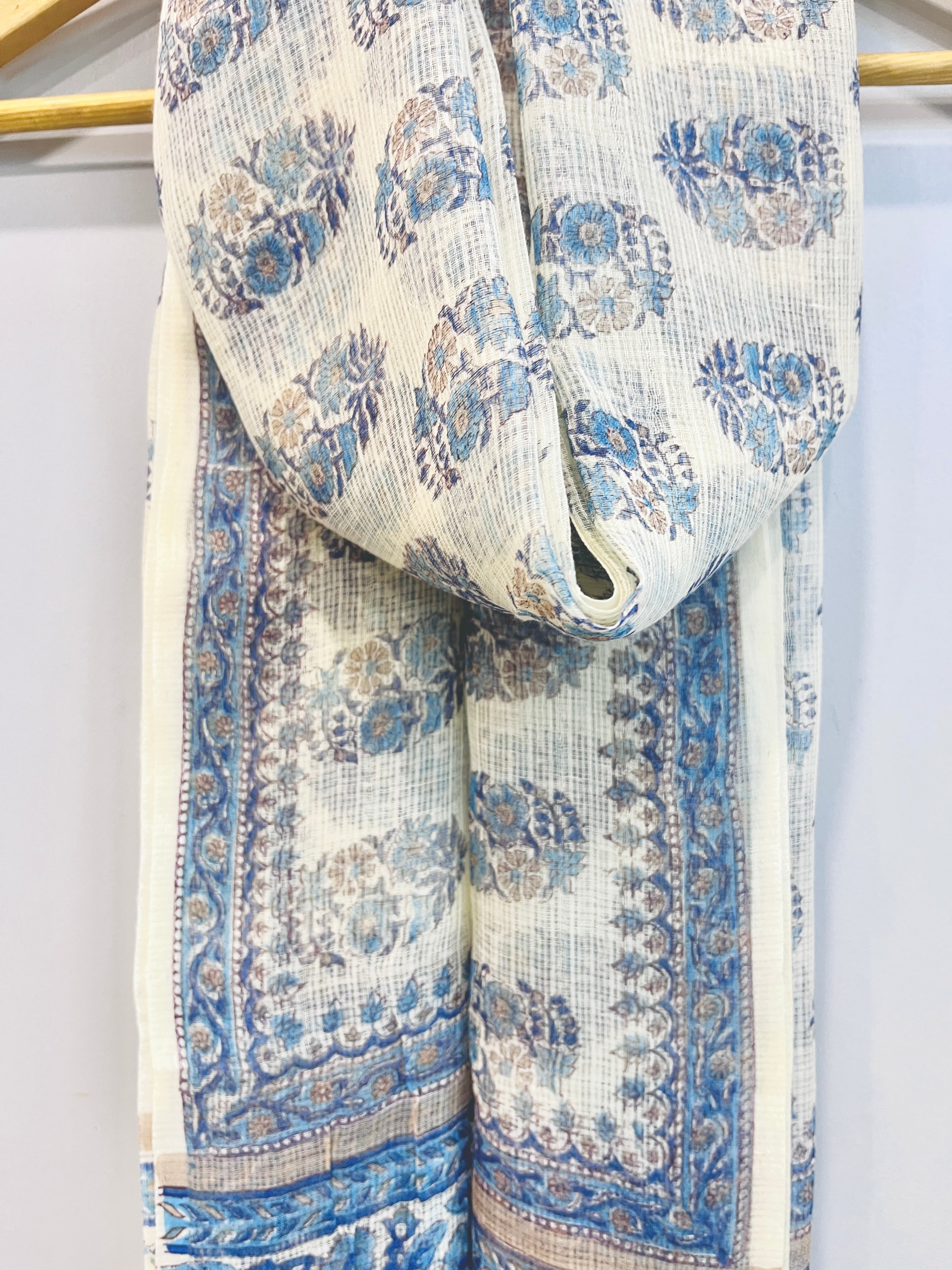Block Printed Kota Doria Dupatta