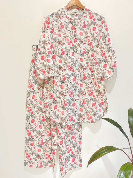 Peachy Grapes Kurta Pant Co-Ord Set