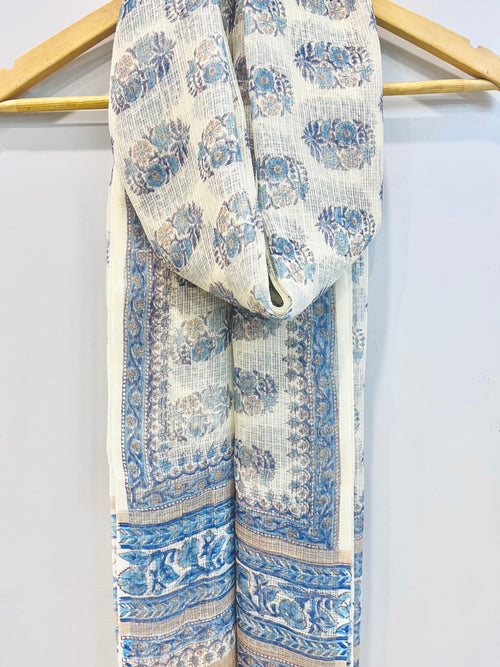 Block Printed Kota Doria Dupatta